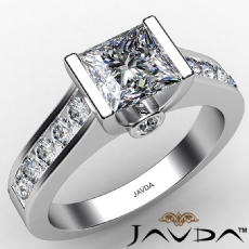 Channel Bezel Tension Setting diamond Ring 18k Gold White