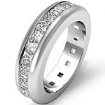 Channel Set Eternity Womens Band Princess Cut Diamond Ring 14k Gold White 2.5Ct