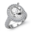Diamond Engagement Ring Halo Pave Setting 18k White Gold Oval Semi Mount 1.5Ct - javda.com 
