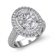 Gleaming Double Halo Pave diamond Ring Platinum 950
