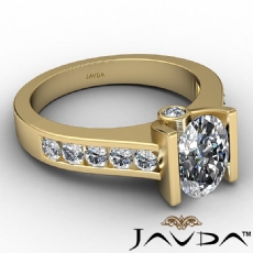 High Quality Channel Bezel Set diamond Ring 14k Gold Yellow