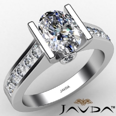 High Quality Channel Bezel Set diamond Ring 18k Gold White