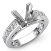 1.2Ct Princess Diamond Engagement Ring Channel 18k White Gold Semi Mount - javda.com 