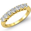 7 Stones Round Cut Diamond Women's Half Wedding Band Ring 14k Gold Yellow 0.7Ct
