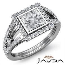 Bezel Halo Prong Setting diamond  14k Gold White