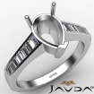 0.85Ct Baguette Channel Diamond Engagement Ring Platinum 950 Pear Semi Mount Ring - javda.com 