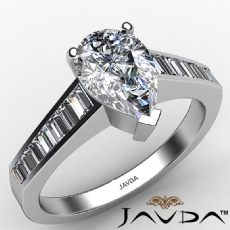 Channel Set Tapered Baguette diamond Ring Platinum 950