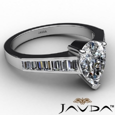 Channel Set Tapered Baguette diamond Ring Platinum 950
