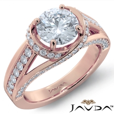 Bypass Design Micro Pave Set diamond Ring 18k Rose Gold
