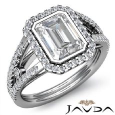 Bezel Halo Prong Setting diamond Ring Platinum 950