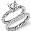 Diamond Engagement Wedding Ring Bridal Set Band SemiMount 18k Gold White 1.26Ct