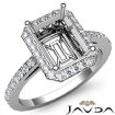Diamond Engagement Ring Halo Setting Platinum 950 Emerald Semi Mount 0.95Ct - javda.com 