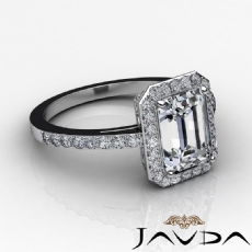 Filigree Halo Pave Sidestone diamond Ring 18k Gold White