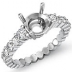 0.7Ct Round Diamond 10 Stone Engagement Semi Mount Ring Setting Platinum