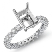 0.8Ct Diamond Solitaire Emerald Semi Mount Prong Ring Platinum 950 - javda.com 