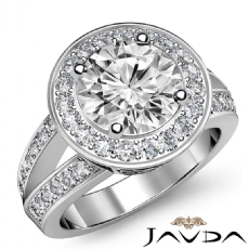 Filigree Halo Pave Split Shank diamond Ring 18k Gold White