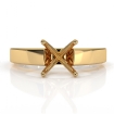 <Gram> Cathedral Flat Edge Solitaire Semi Mount Engagement Setting 14k Yellow Gold 3.5mm - javda.com 