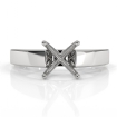 <Gram> Cathedral Flat Edge Solitaire Semi Mount Engagement Setting Platinum 950 3.5mm - javda.com 