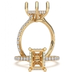 Hidden Halo U Pave Emerald Semi Mount Diamond Engagement Ring Gold Y14k 0.49Ct