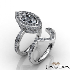 Circa Halo Pave Bridal diamond Ring 14k Gold White