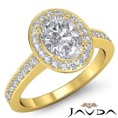 Filigree Design Halo Pave Set diamond Ring 14k Gold Yellow
