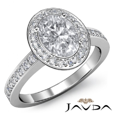 Filigree Design Halo Pave Set diamond Ring 18k Gold White