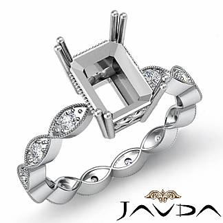 0.2Ct Diamond Engagement Eternity Ring Setting 14k Gold White Radiant Semi Mount