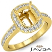 Diamond Engagement Cushion Semi Mount Halo Pre-Set Ring 18k Gold Yellow 0.36Ct