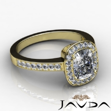 Halo Pave Filigree Design diamond Ring 14k Gold Yellow