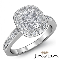 Halo Pave Filigree Design diamond  14k Gold White