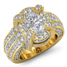 Celebrity Style Triple Band diamond Ring 18k Gold Yellow