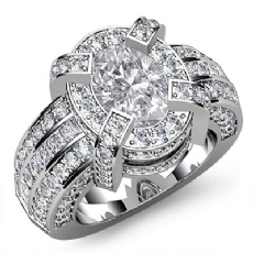 Celebrity Style Triple Band diamond Ring 18k Gold White