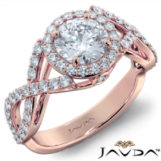 Criss Cross Halo Pave Accents diamond  18k Rose Gold