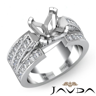 1.25Ct  Princess Diamond Semi Mount Engagement Ring 14k Gold White 4Prong Setting