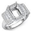Round Diamond 3 Stone Anniversary Emerald Semi Mount Ring Setting 18k White Gold 0.95Ct - javda.com 
