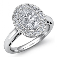 Halo Filigree Pave Setting diamond Ring 14k Gold White