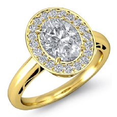 Halo Filigree Pave Setting diamond Ring 18k Gold Yellow