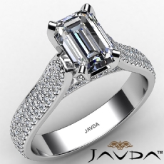 High Setting Petite Pave Set diamond Ring 18k Gold White