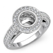 2Ct Diamond Vintage Engagement Halo Setting Ring Round Semi Mount Platinum 950 - javda.com 