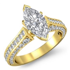 Cathedral 4 Prong Peg Head diamond Ring 14k Gold Yellow