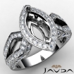 Marquise Semi Mount Diamond Engagement Ring 18k White Gold Halo Setting 1.42Ct - javda.com 