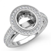 2Ct Halo Setting Diamond Vintage Engagement Oval Semi Mount Ring Platinum 950 - javda.com 