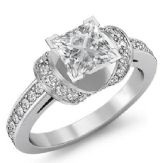 Knot Style Pave Setting diamond Ring 18k Gold White