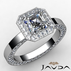 Halo Pave Eternity Filigree diamond Ring 14k Gold White