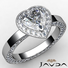 Filigree Halo Pave Eternity diamond Ring 18k Gold White