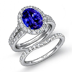 Halo Pave Wedding Bridal Set diamond Ring Platinum 950