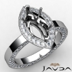 Marquise Semi Mount Diamond Engagement Pave Ring Setting Platinum 950 1.5Ct - javda.com 
