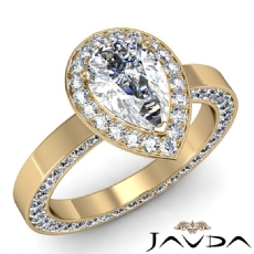 Halo Pave Filligree Design diamond  18k Gold Yellow
