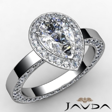 Halo Pave Filligree Design diamond Ring Platinum 950