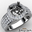 Diamond Engagement Ring Halo Pave Setting Round Semi Mount Platinum 950 2Ct - javda.com 